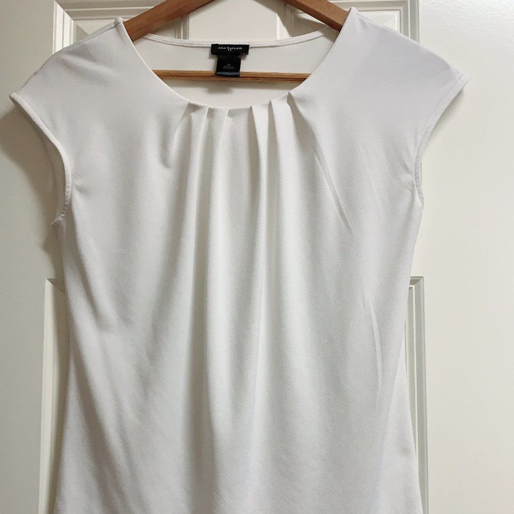 Ann Taylor White Sleeveless Top